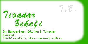tivadar bekefi business card